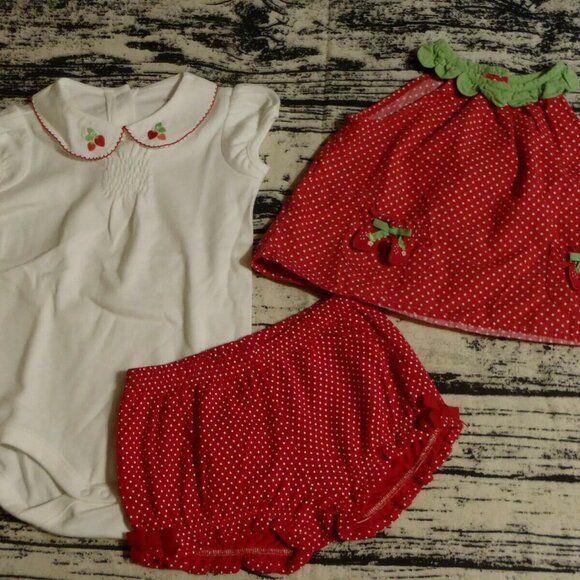 Gymboree So Berry Cute NWT 12-18 Month Bodysuit Outlet EUC Bloomers GUC Top Set - Picture 1 of 5